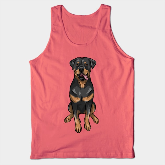 Rottweiler Dog | Rottie Tank Top by Shirin Illustration